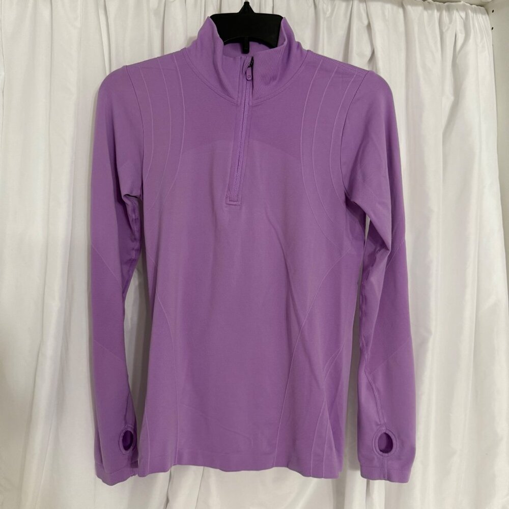 GapFit Lavender 1/4 Zip Pullover With Thumbholes Womens Small Lightweight Active